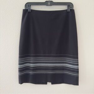The Limited Black Pencil Skirt with Gray Stripes